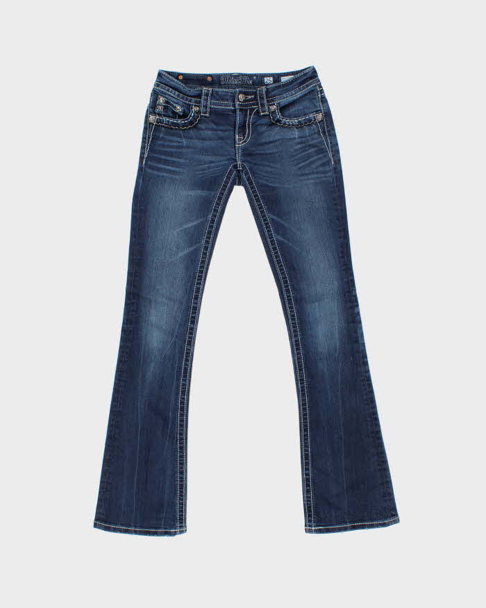 Vintage Y2k 00s LA Idol Rhinestone Bootcut Jeans - W27 L32
