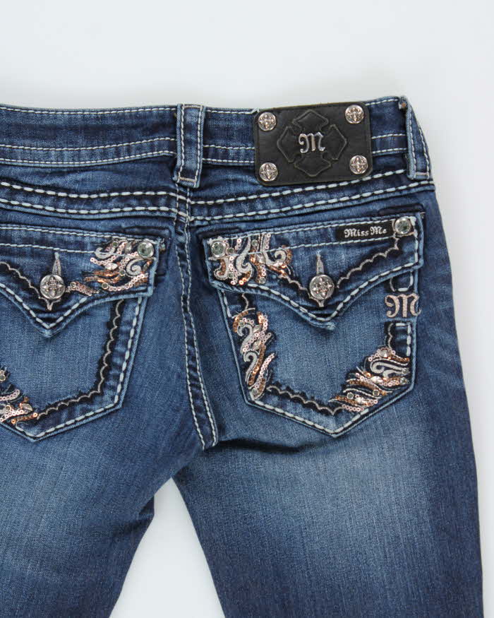 Vintage Y2k 00s LA Idol Rhinestone Bootcut Jeans - W27 L32