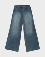 Vintage 1990s Armor Women's Low Rise Ultra Wide Leg Flared Denim Jeans - W29 L33