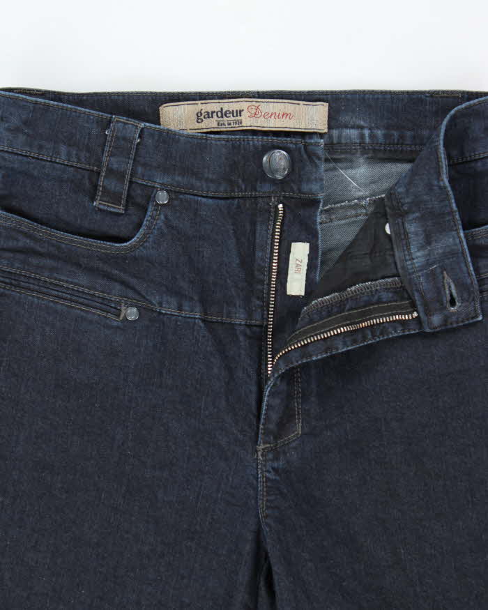 Vintage Y2K 00s Grandeur Women's High Waisted Zari Indigo Denim Flared Jeans - W28 L32