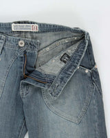 Vintage Y2k 00s Wei Bao Long Studded Wide Leg Jeans - W32 L29
