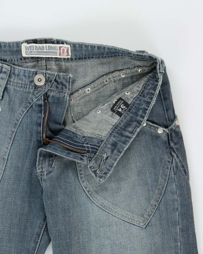 Vintage Y2k 00s Wei Bao Long Studded Wide Leg Jeans - W32 L29