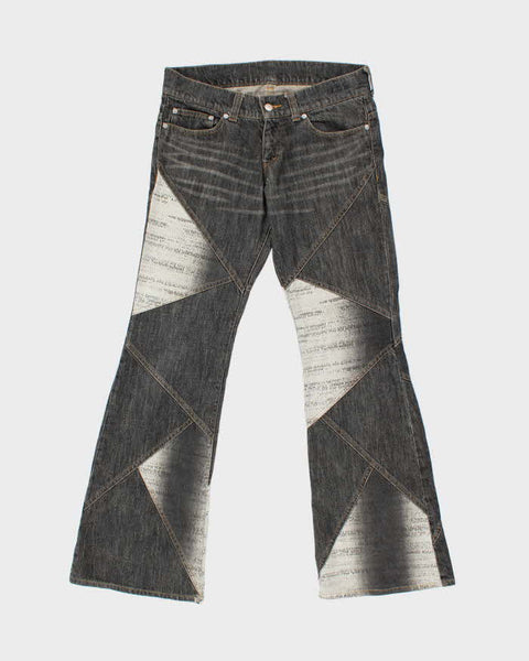 Paisley jeans - Black / L 00s tornadomart paisley denimpants y2k S