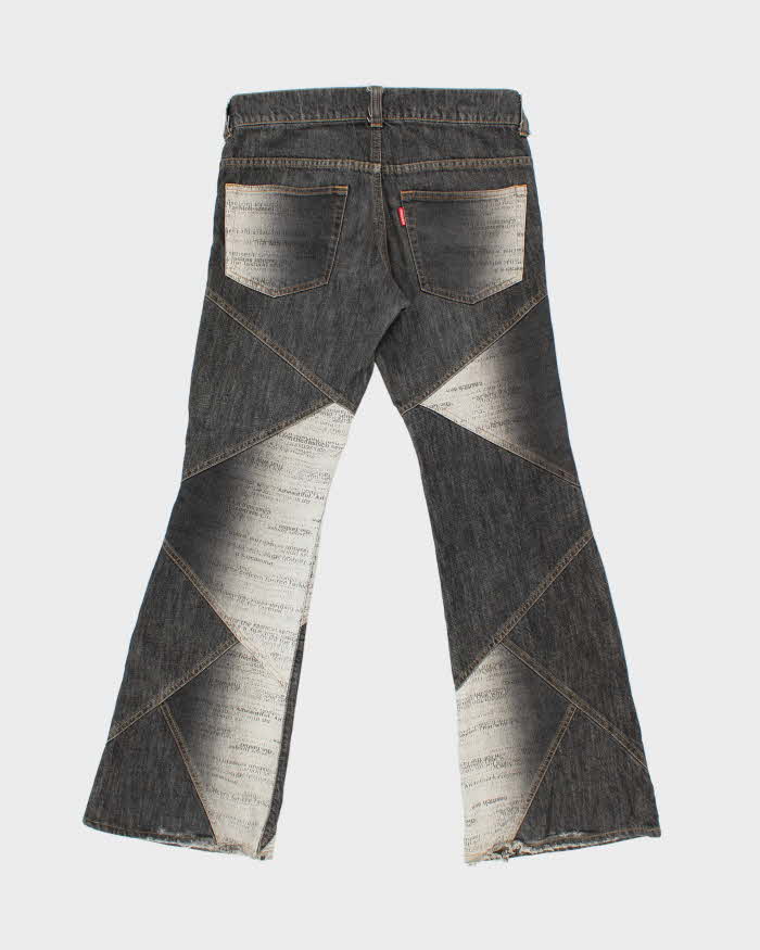 Vintage Y2K 00s Tornado Mart Women's Mid Rise Patch Denim Flared Jeans - W32 L32