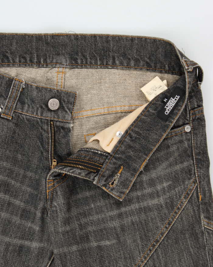 00s tornadomart paisley denimpants y2k S Distressed denim × tornado -
