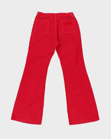 Vintage 1970s Spencer New York Women's Dark Hot Pink Denim Flared Jeans - W27 L32