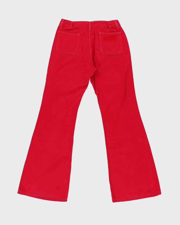 Vintage 1970s Spencer New York Women's Dark Hot Pink Denim Flared Jeans - W27 L32