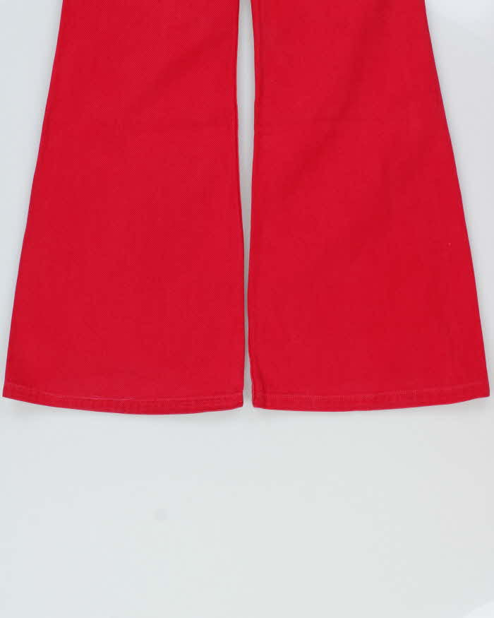 Vintage 1970s Spencer New York Women's Dark Hot Pink Denim Flared Jeans - W27 L32