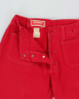 Vintage 1970s Spencer New York Women's Dark Hot Pink Denim Flared Jeans - W27 L32