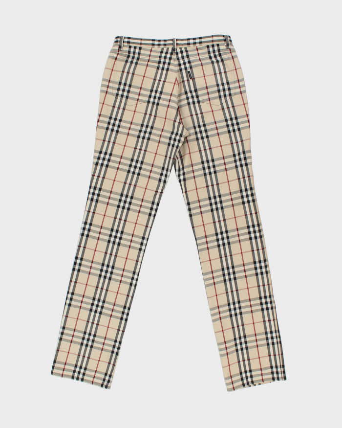 Vintage Y2K 00s Burberry Black Label Japan Nova Check Fleece Lined High Waisted Straight Leg Women's Jeans - W28 L32