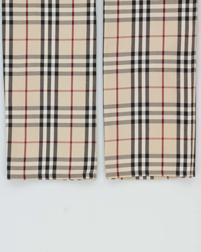 Vintage Y2K 00s Burberry Black Label Japan Nova Check Fleece Lined High Waisted Straight Leg Women's Jeans - W28 L32