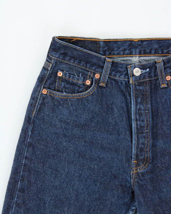 Vintage 1999 Levi's 501 Red Batwing Made In Canada Women's Indigo Denim Straight Leg Jeans - W28 L30