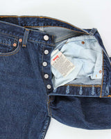 Vintage 1999 Levi's 501 Red Batwing Made In Canada Women's Indigo Denim Straight Leg Jeans - W28 L30