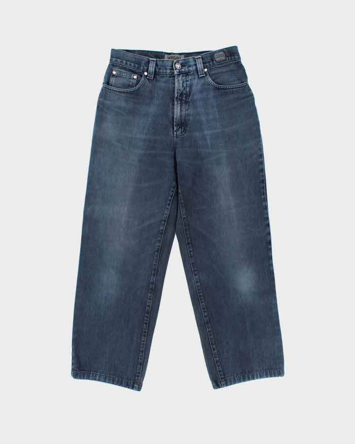 Vintage 1990s Versace JC Women's Wide Leg Denim Jeans - W30 L27