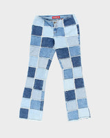 Vintage Y2K 00s Zana-Di Women's Low Rise Patchwork Bootcut Denim Jeans - W28 L31