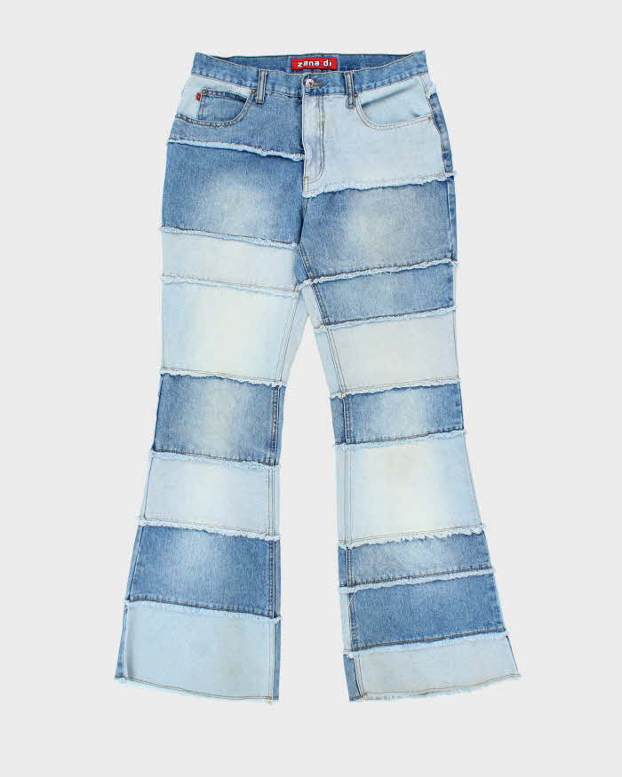 Vintage Y2K 00s Zana-Di Women's Low Rise Patchwork Bootcut Denim Jeans - W32 L32
