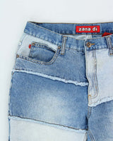 Vintage Y2K 00s Zana-Di Women's Low Rise Patchwork Bootcut Denim Jeans - W32 L32