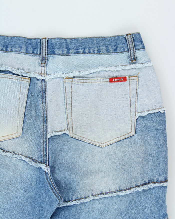 Vintage Y2K 00s Zana-Di Women's Low Rise Patchwork Bootcut Denim Jeans - W32 L32