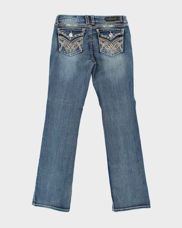DSWT Vintage Y2K 00s L.A Idol Embellished Mid Rise Bootcut Denim Jeans - W32 L34