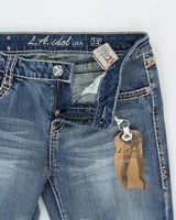 DSWT Vintage Y2K 00s L.A Idol Embellished Mid Rise Bootcut Denim Jeans - W32 L34