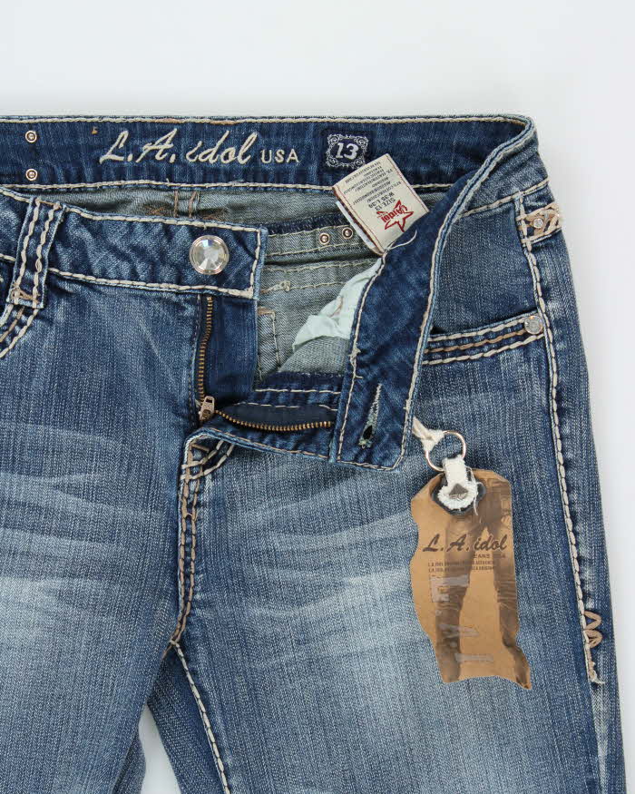 DSWT Vintage Y2K 00s L.A Idol Embellished Mid Rise Bootcut Denim Jeans - W32 L34