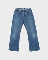 Vintage 1999 Levi's SilverTab Made In Canada Women's Low Rise No Waist-Band Distressed Denim Bootcut Jeans - W26 L29