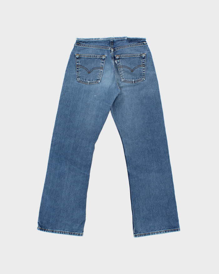 Vintage 1999 Levi's SilverTab Made In Canada Women's Low Rise No Waist-Band Distressed Denim Bootcut Jeans - W26 L29