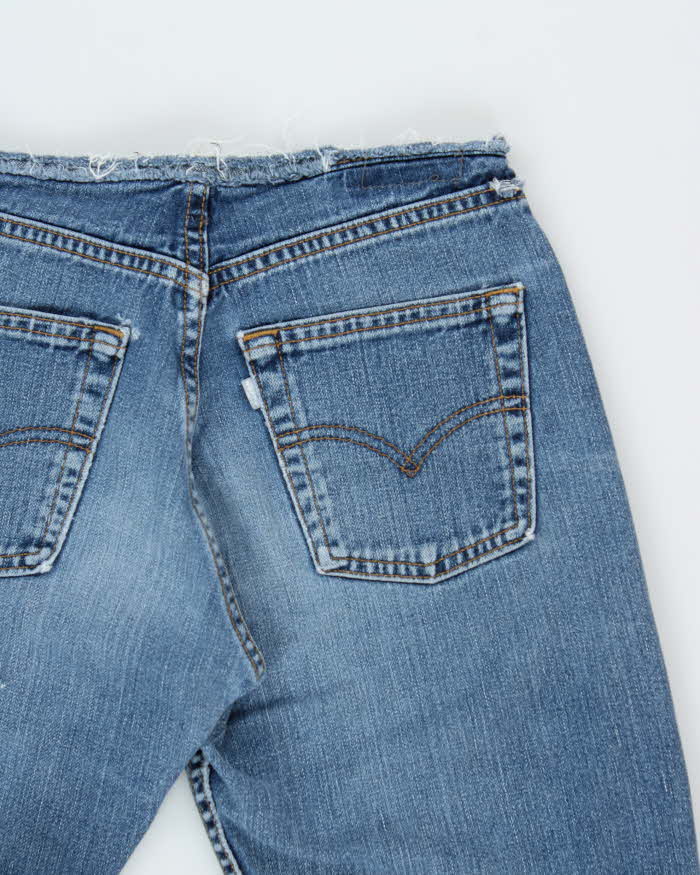 Vintage 1999 Levi's SilverTab Made In Canada Women's Low Rise No Waist-Band Distressed Denim Bootcut Jeans - W26 L29