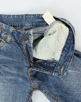 Vintage Y2K 00s Women's Japanese Denim Mid Rise Flap Pocket Flared Jeans - W28 L29