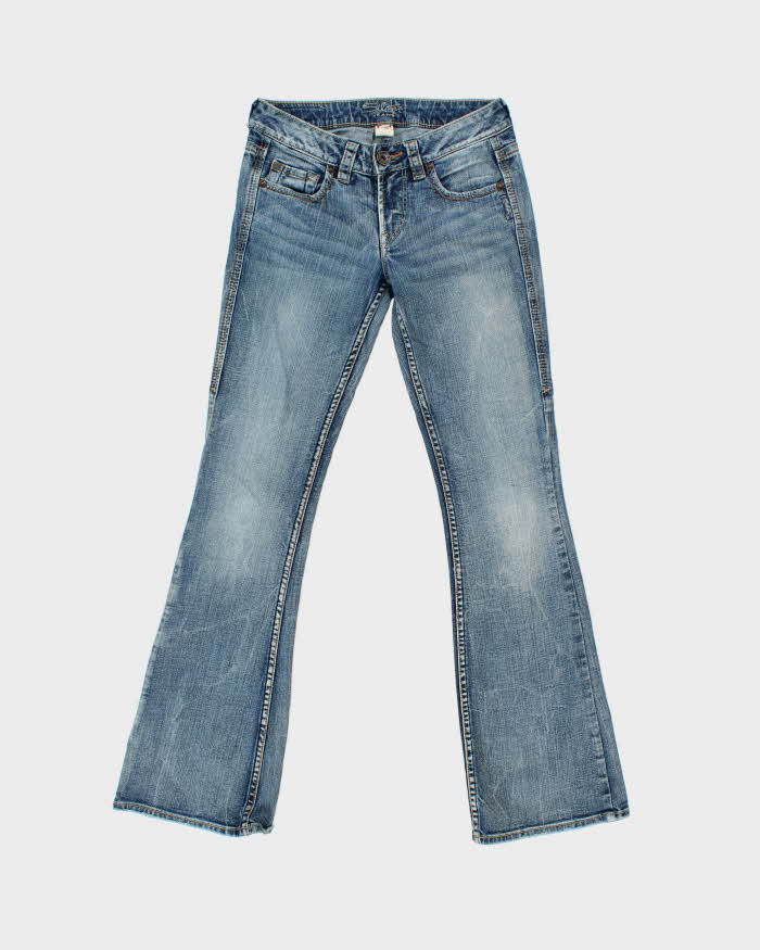Vintage Y2K 00s Silver Women's Denim Low Rise Eden Flared Jeans - W28 L31