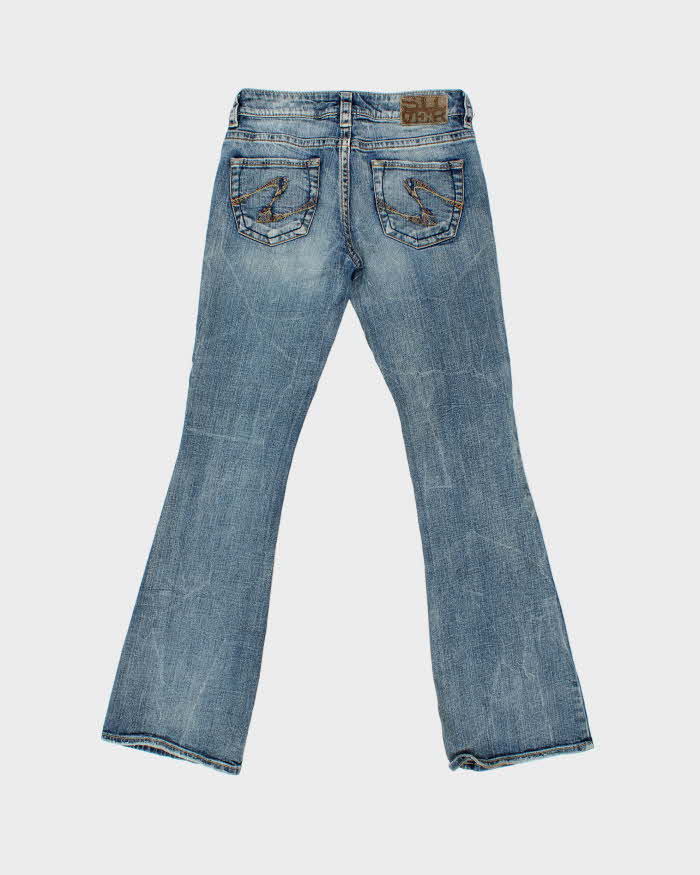 Vintage Y2K 00s Silver Women's Denim Low Rise Eden Flared Jeans - W28 L31