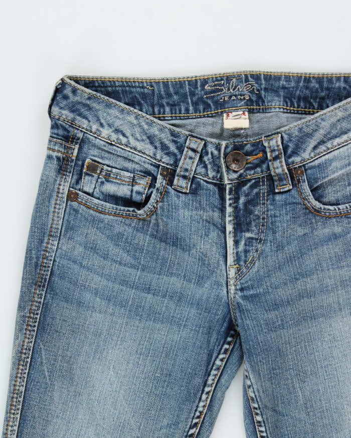 Vintage Y2K 00s Silver Women's Denim Low Rise Eden Flared Jeans - W28 L31