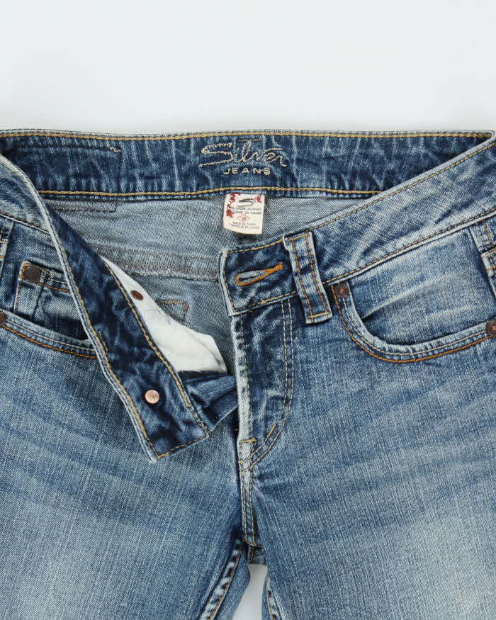 Vintage Y2K 00s Silver Women's Denim Low Rise Eden Flared Jeans - W28 L31
