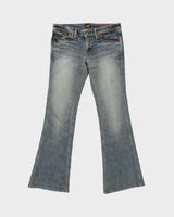Vintage Y2K 00s Brappers Women's Low Rise Flap Pocket Japanese Denim Flared Jeans - W32 L32