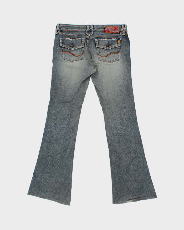Vintage Y2K 00s Brappers Women's Low Rise Flap Pocket Japanese Denim Flared Jeans - W32 L32