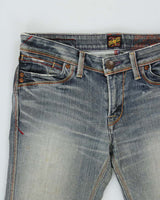 Vintage Y2K 00s Brappers Women's Low Rise Flap Pocket Japanese Denim Flared Jeans - W32 L32