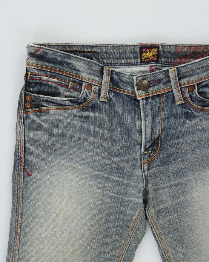 Vintage Y2K 00s Brappers Women's Low Rise Flap Pocket Japanese Denim Flared Jeans - W32 L32