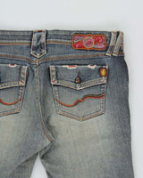 Vintage Y2K 00s Brappers Women's Low Rise Flap Pocket Japanese Denim Flared Jeans - W32 L32