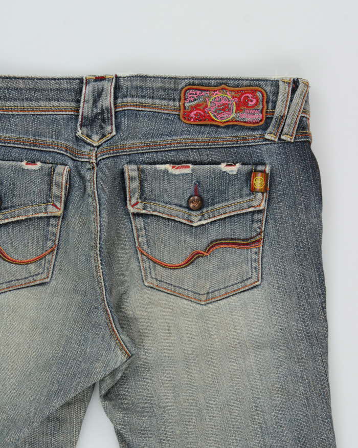 Vintage Y2K 00s Brappers Women's Low Rise Flap Pocket Japanese Denim Flared Jeans - W32 L32