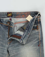 Vintage Y2K 00s Brappers Women's Low Rise Flap Pocket Japanese Denim Flared Jeans - W32 L32
