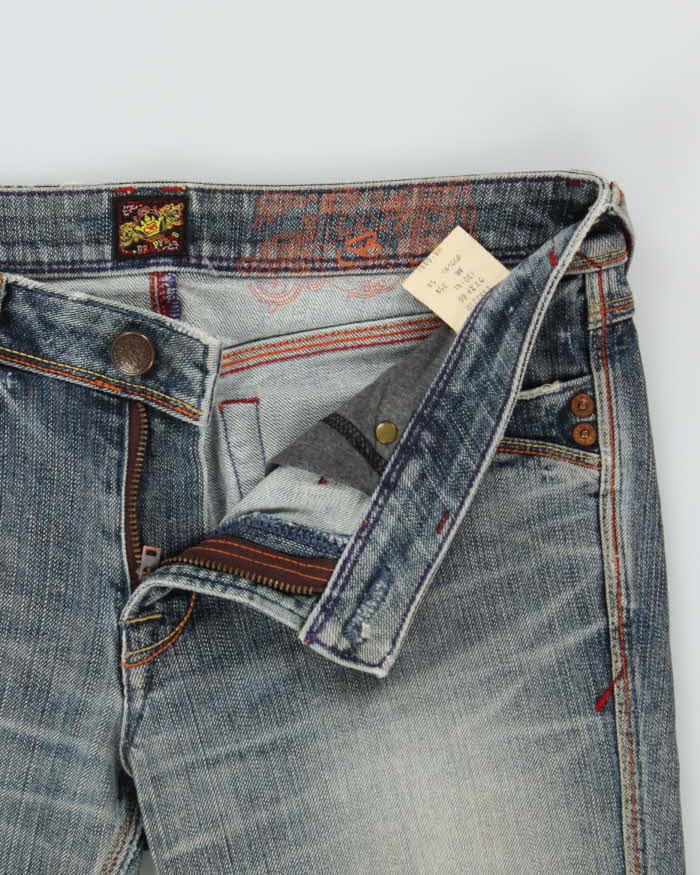 Vintage Y2K 00s Brappers Women's Low Rise Flap Pocket Japanese Denim Flared Jeans - W32 L32