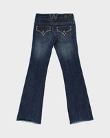 Vintage Y2K 00s &amp; By P&amp;D Women's Low Rise Embellished Japanese Denim Flared Jeans - W28 L32
