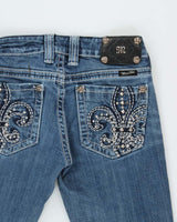 Vintage Y2K 00s Miss Me Women's Low Rise Embellished Bootcut Jeans - W27 L31