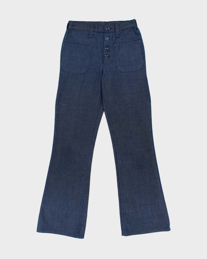 Vintage 1970s Wrangler Made In USA Women's High Waisted Bell Bottom Flared Lightweight Denim Jeans - W27 L32
