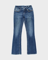 Vintage Y2k 2000s Miss Me Embroidered Rhinestone Bootcut Jeans - W30 L33