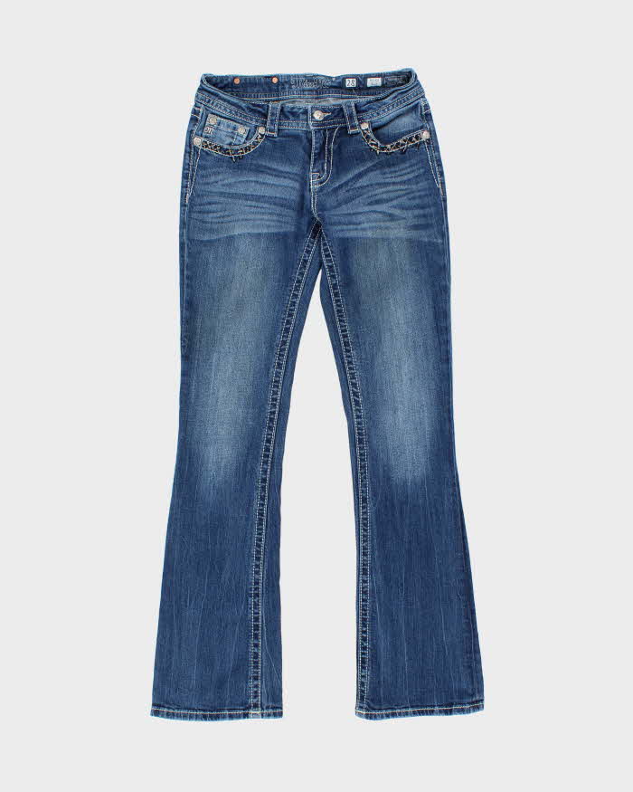 Vintage Y2k 2000s Miss Me Embroidered Rhinestone Bootcut Jeans - W30 L33