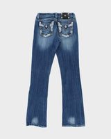 Vintage Y2k 2000s Miss Me Embroidered Rhinestone Bootcut Jeans - W30 L33