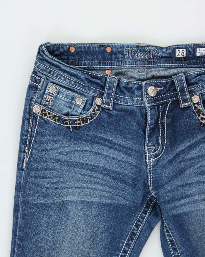 Vintage Y2k 2000s Miss Me Embroidered Rhinestone Bootcut Jeans - W30 L33