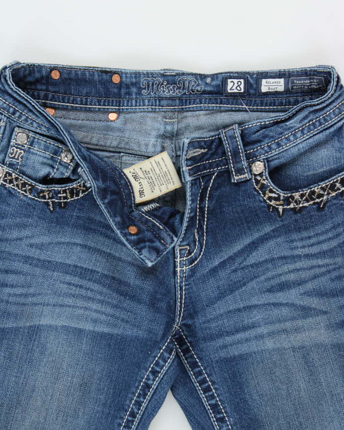Vintage Y2k 2000s Miss Me Embroidered Rhinestone Bootcut Jeans - W30 L33