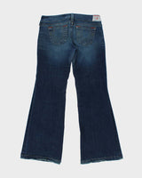 Vintage Y2K 00s True Religion Women's Heidi Made In USA Low Rise Distressed Flared Jeans - W36 L34
